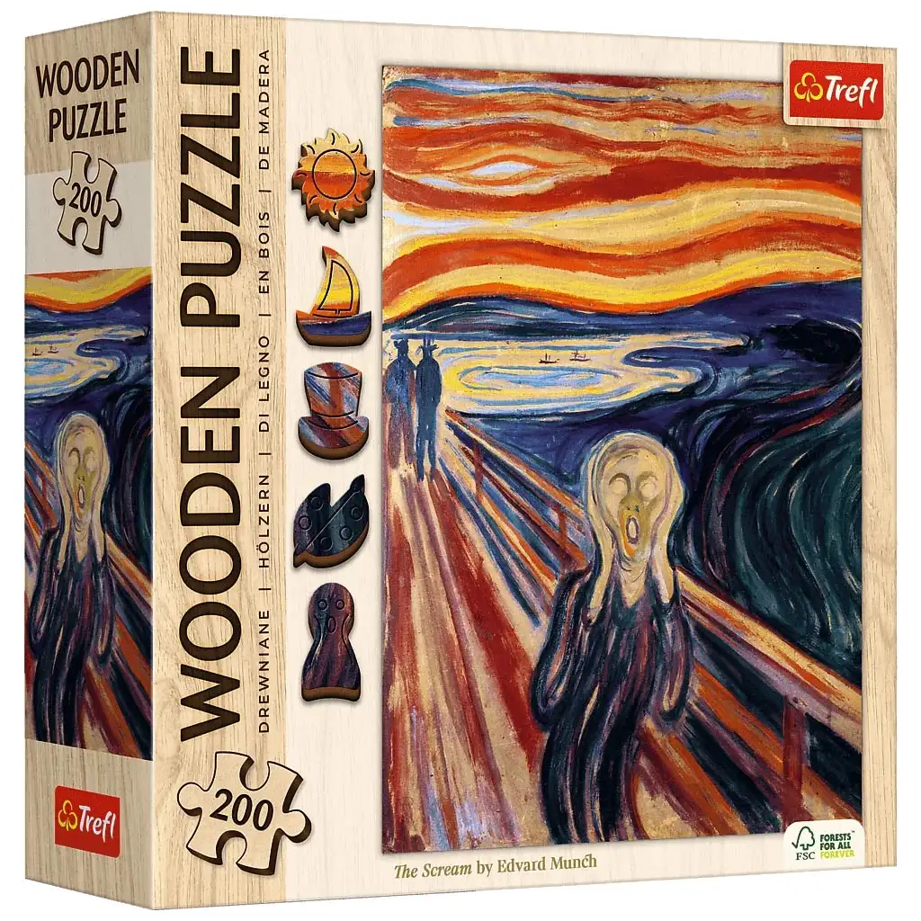 Edvard Munch: Der Schrei 200-teiliges Holzpuzzle - Trefl