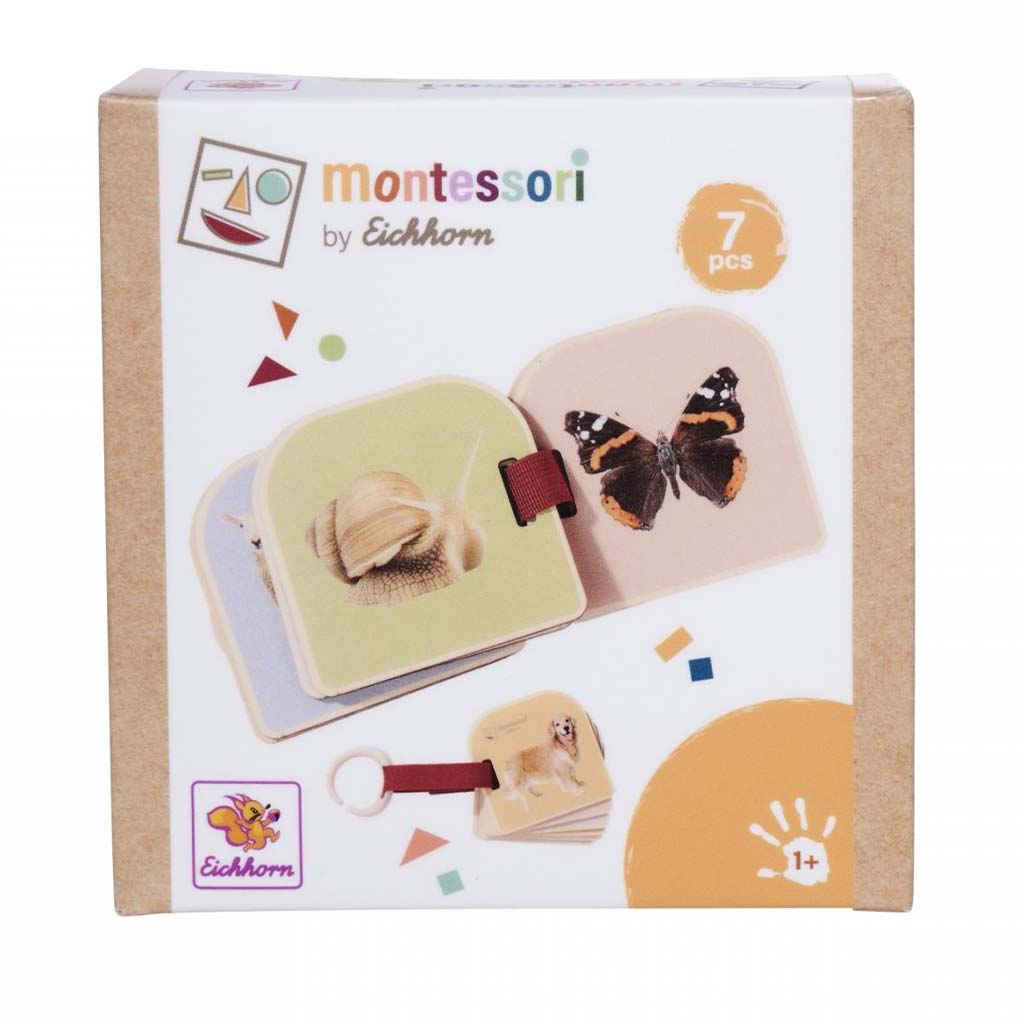 Eichhorn: Montessori-Tierbuch aus Holz – Lerne die Tiere mit natürlichen Bildern kennen – Simba Toys