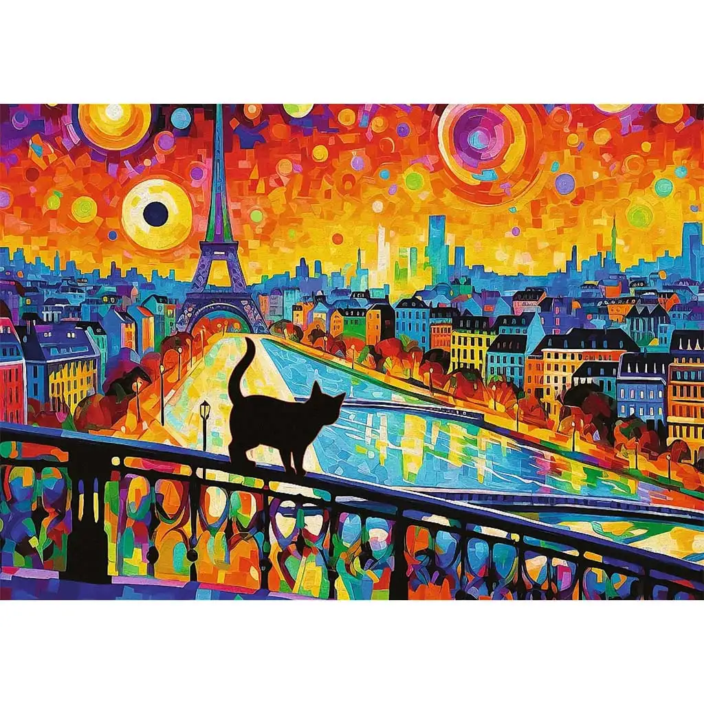Eine Katze in Paris 1000-teiliges HQ-Puzzle - Trefl kép 2