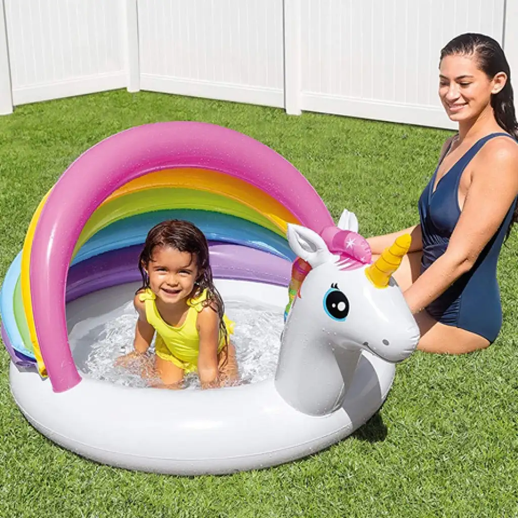 Einhorn-Babypool 127x102x69cm - Intex kép 3