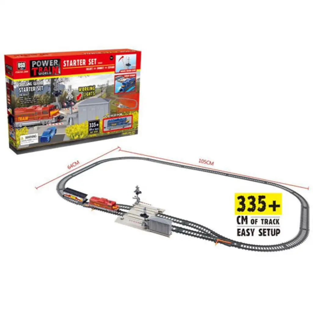 Eisenbahnspielset mit Licht, 335 cm Schiene