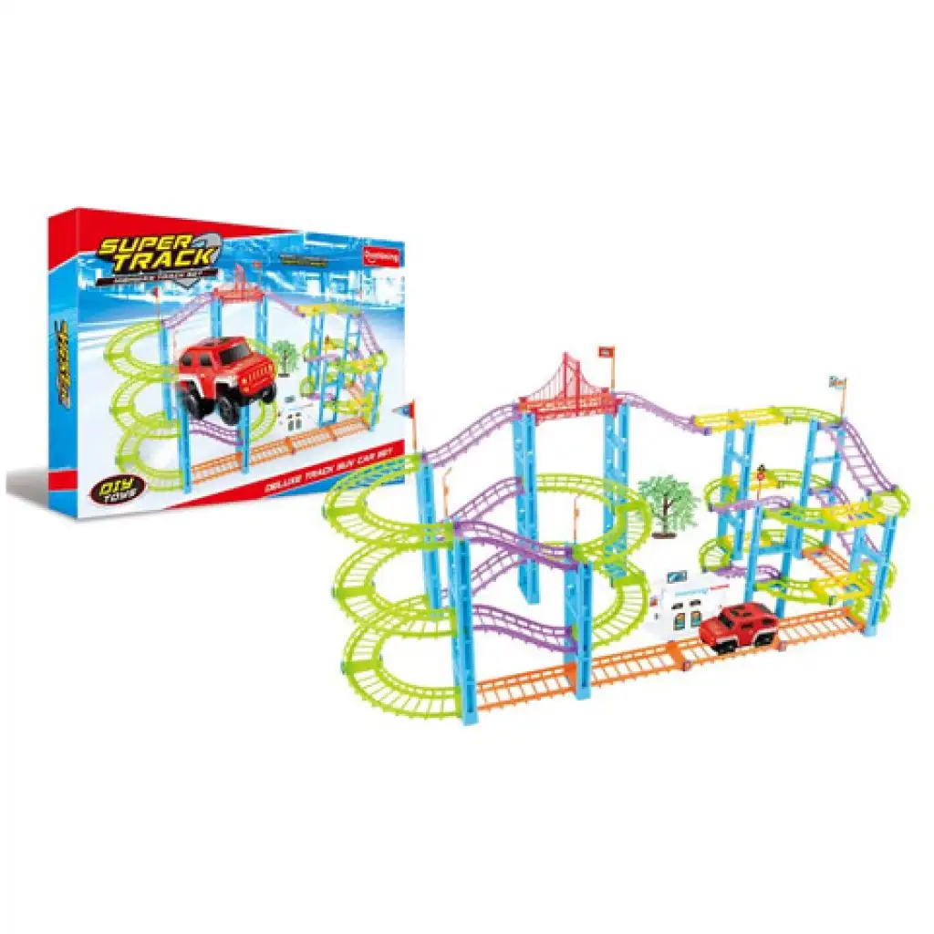 Elektrische 130-teilige Autorennbahn-Set