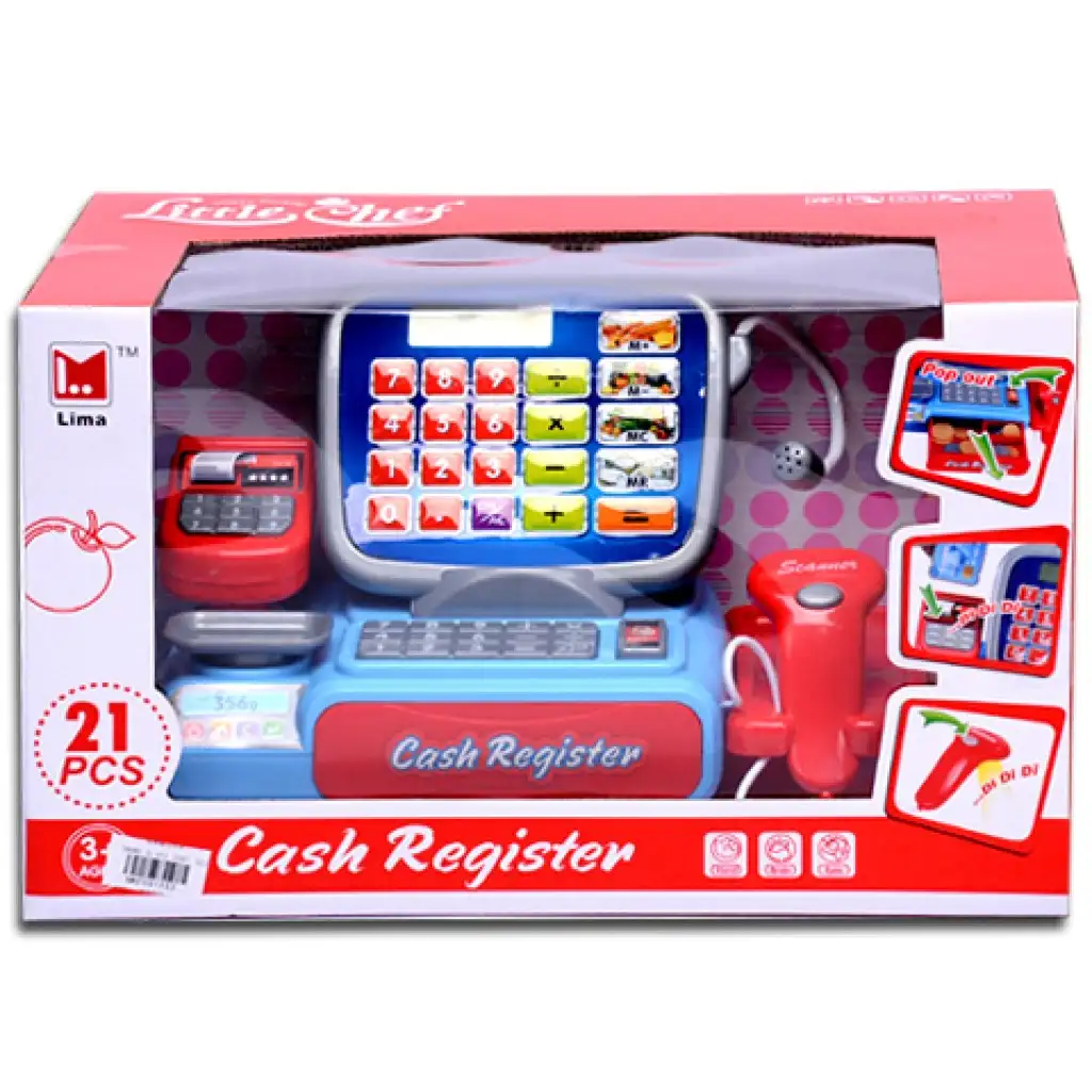 Elektronische Registrierkasse mit 21 Zubehörteilen