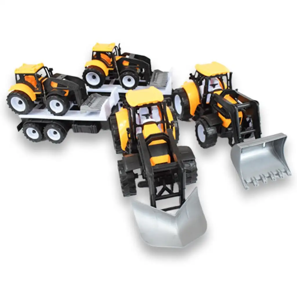 Engineering Truck: 2-teiliges Traktor-Set mit Anhänger und Arbeitsmaschine 46cm kép 5