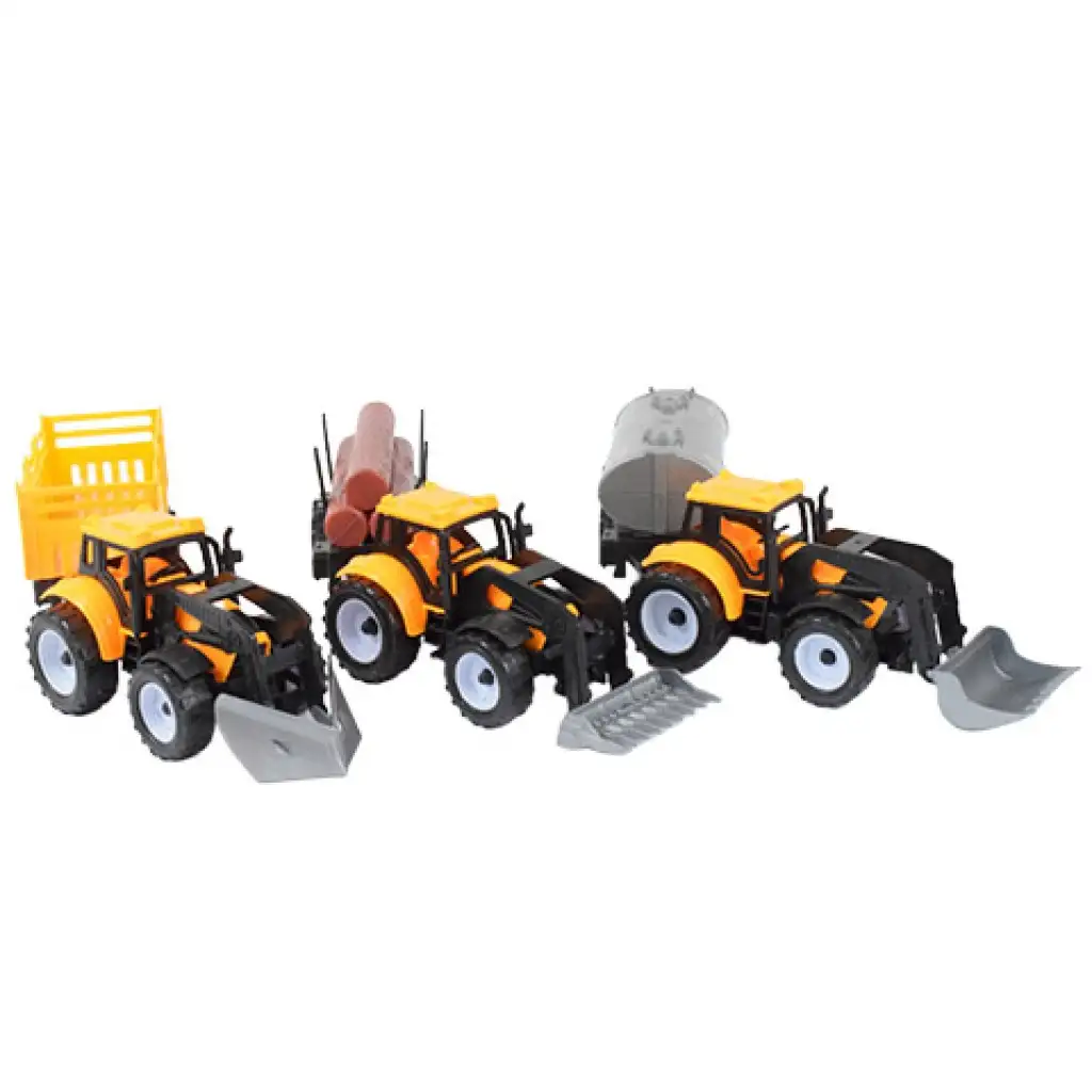Engineering Truck: Dreiteiliges Bagger-Traktor-Set mit Anhängern 28cm kép 2