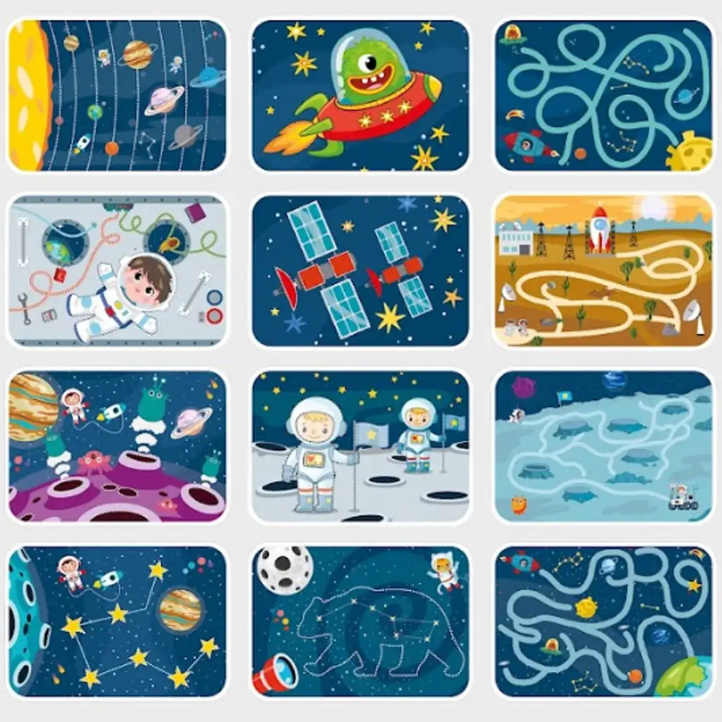 Entwicklungskarten mit abwischbarem Filzstift - Aus dem Weltraum kép 2