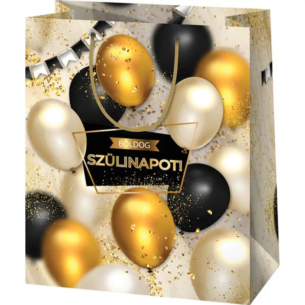 Exklusive Geschenktasche mit Luftballonmuster, große Größe, 27x14x33cm