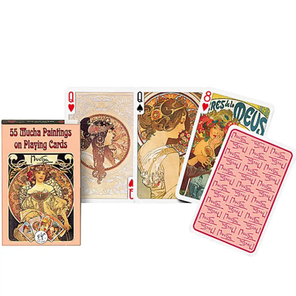 Exklusive Rommé-Karten - Mucha 1x55 Blatt - Piatnik