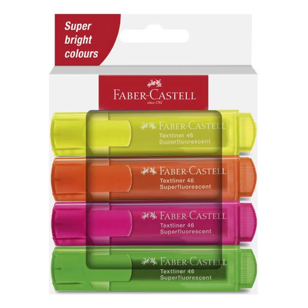 Faber-Castell: 1546 Neon fluoreszierend 4er-Set Textmarker