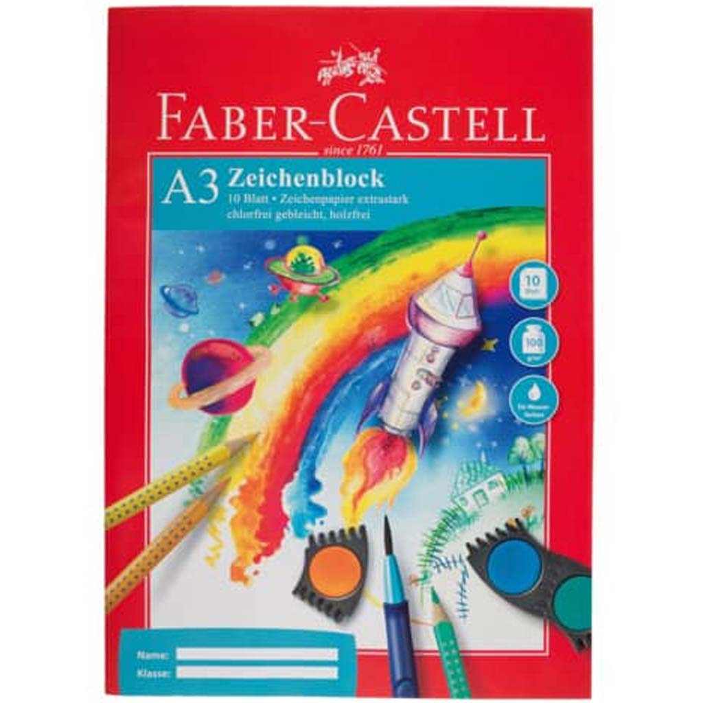 Faber-Castell: A3 Zeichenblock – 10 Blatt, 100 g Papier