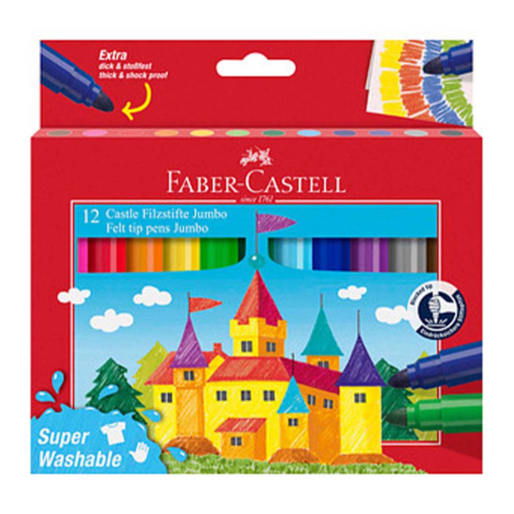 Faber-Castell: Auswaschbares 12er Jumbo-Filzstift-Set