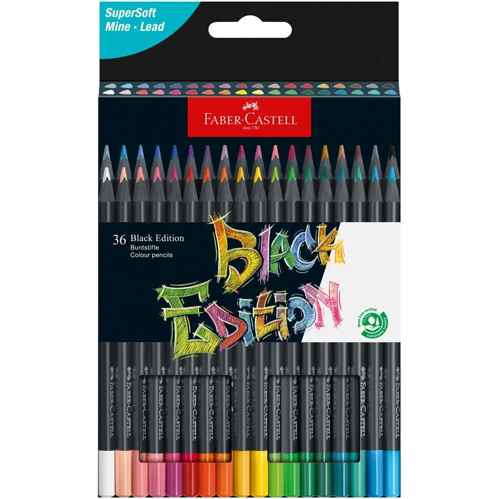 Faber-Castell: Black Edition Buntstift-Set, 36 Stück