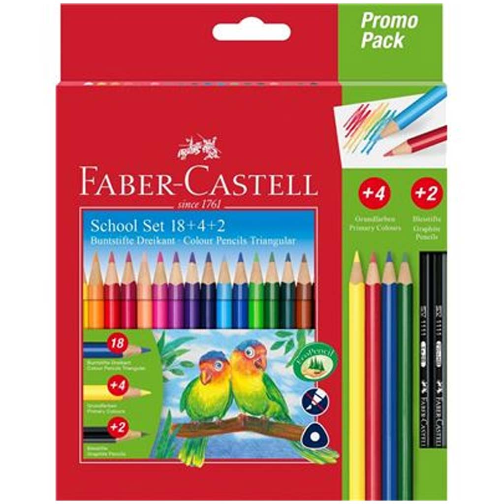 Faber-Castell: Buntstift-Set mit Papagei, 24 Stück