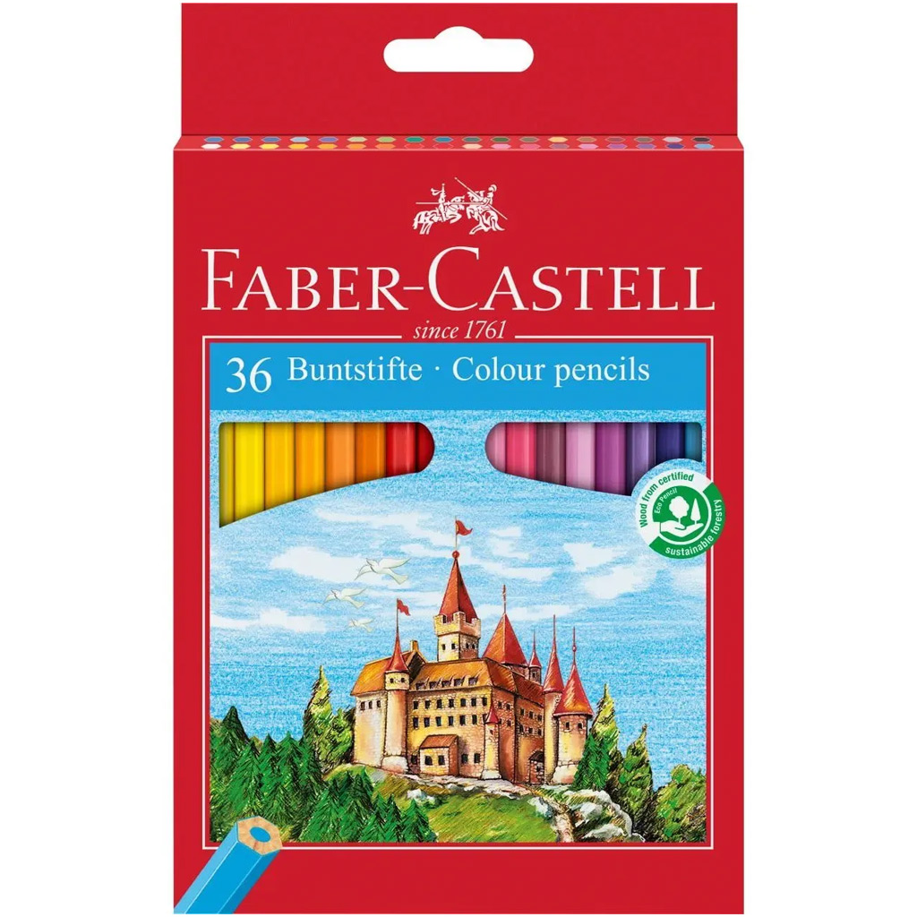 Faber-Castell: Buntstift-Set mit Schloss, 36 Stück