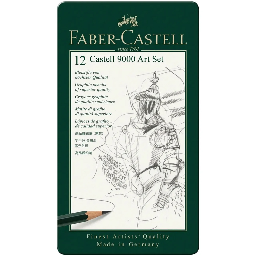 Faber-Castell: Castell 9000 Graphitbleistift 12er-Set in Metalldose