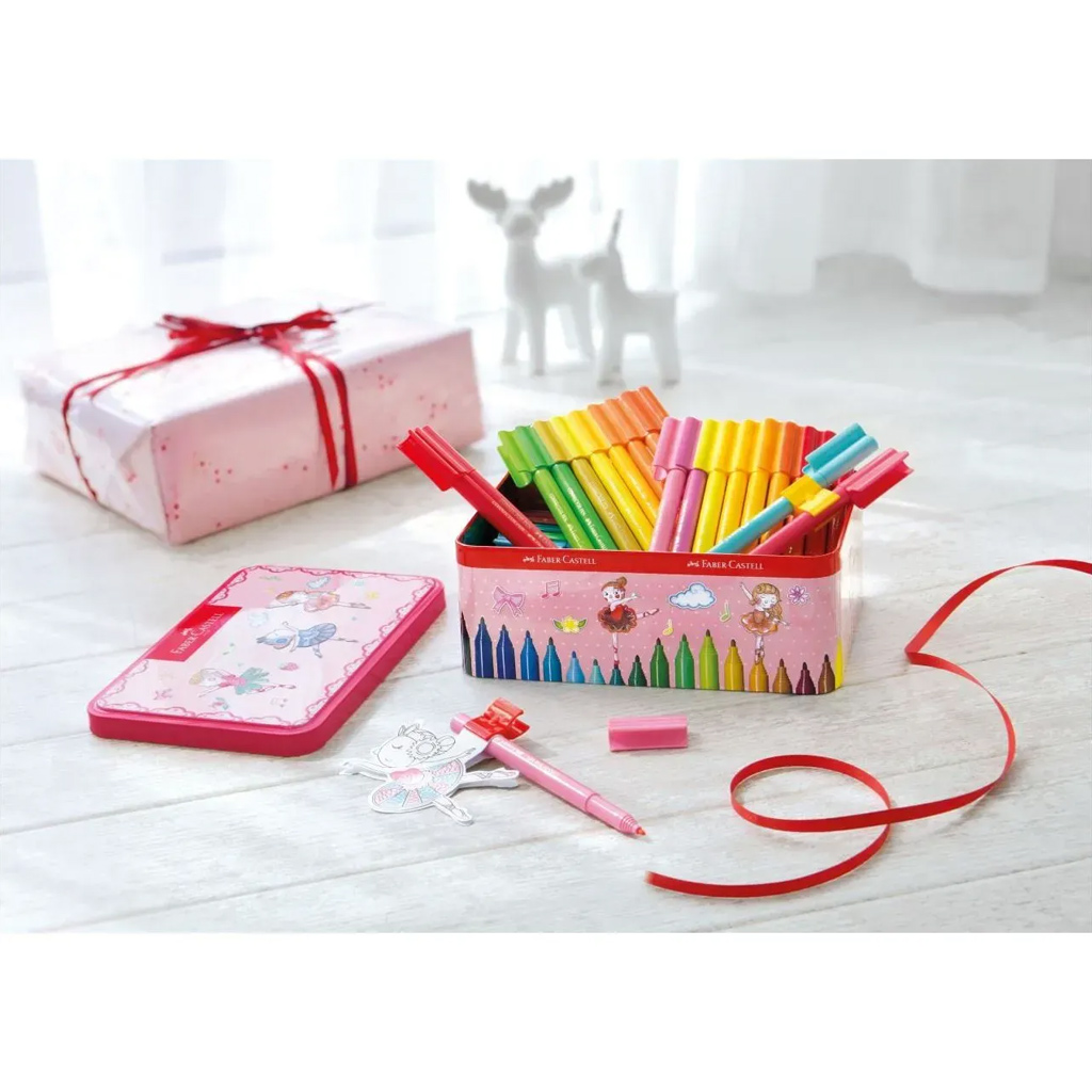 Faber Castell: Connector Filzstift-Set, 33 Stück, im Metalldöschen mit Ballerina-Motiv kép 2