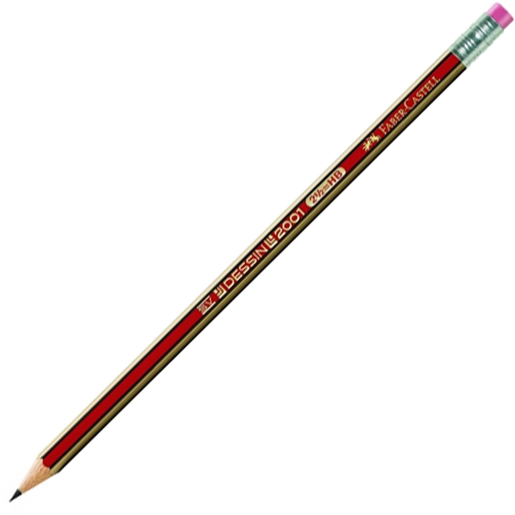 Faber-Castell: Dessin 2001 Graphitbleistift mit Radiergummi, HB, 1 Stück