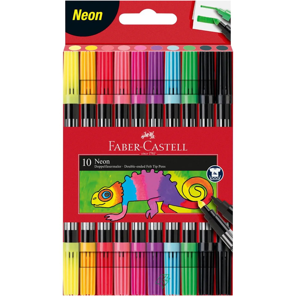Faber-Castell: Doppelseitiges Neon-Filzstift-Set, 10 Stück