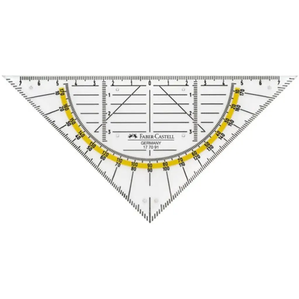 Faber-Castell: Dreieckiger Geodreieck mit integriertem Winkelmesser kép 2