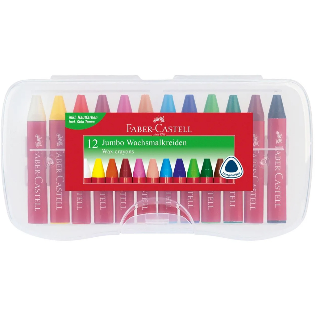 Faber-Castell: Dreikant Jumbo Wachsmalstifte 12er-Set