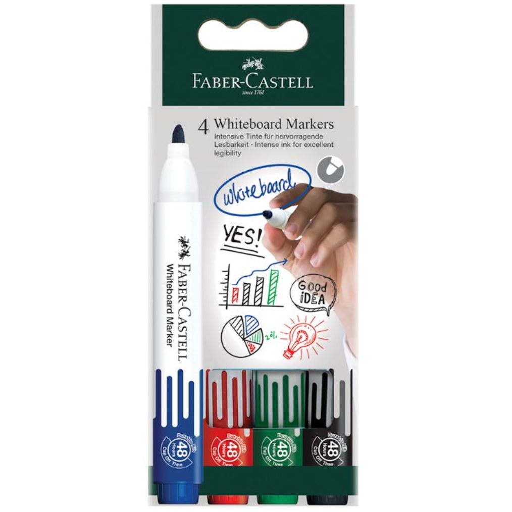 Faber-Castell: Farbige 4er-Tafelmarker-Set