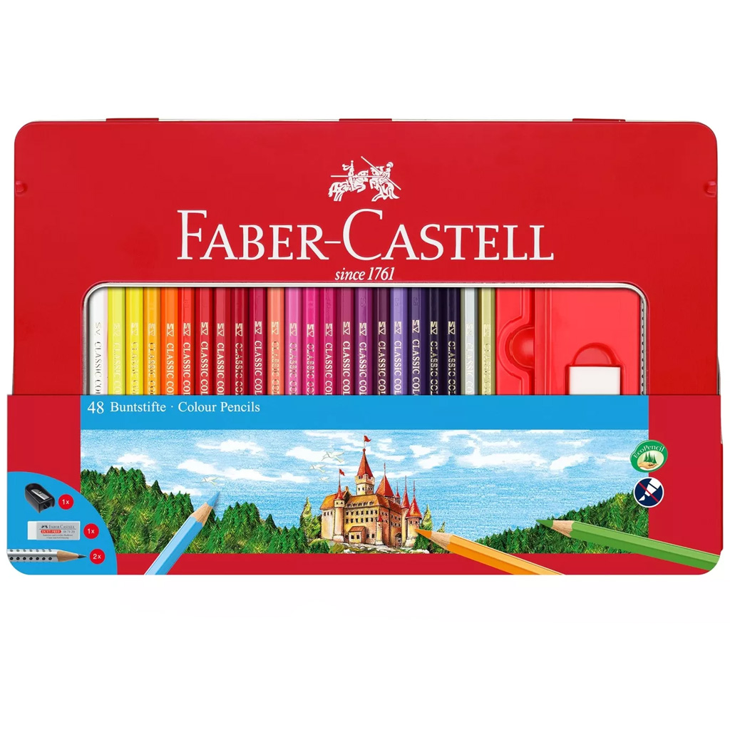 Faber-Castell: Farbstift-Set in Metalldose, 48-teilig