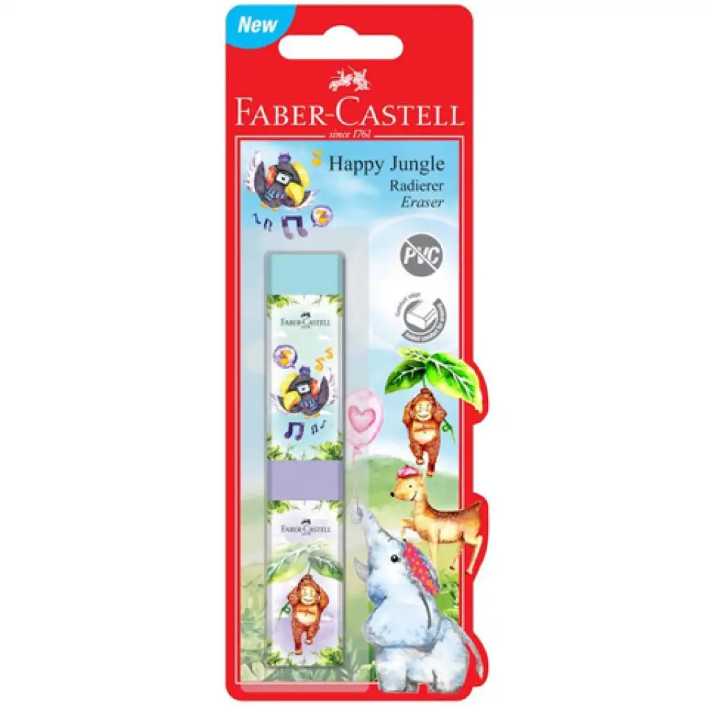 Faber-Castell: Fröhlicher Dschungel PVC-freier Radiergummi 2er-Set