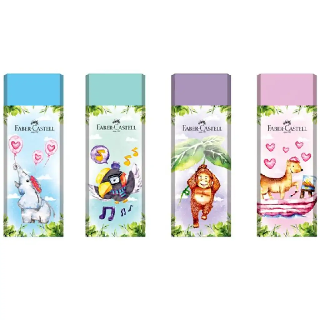 Faber-Castell: Fröhlicher Dschungel PVC-freier Radiergummi in vier Varianten