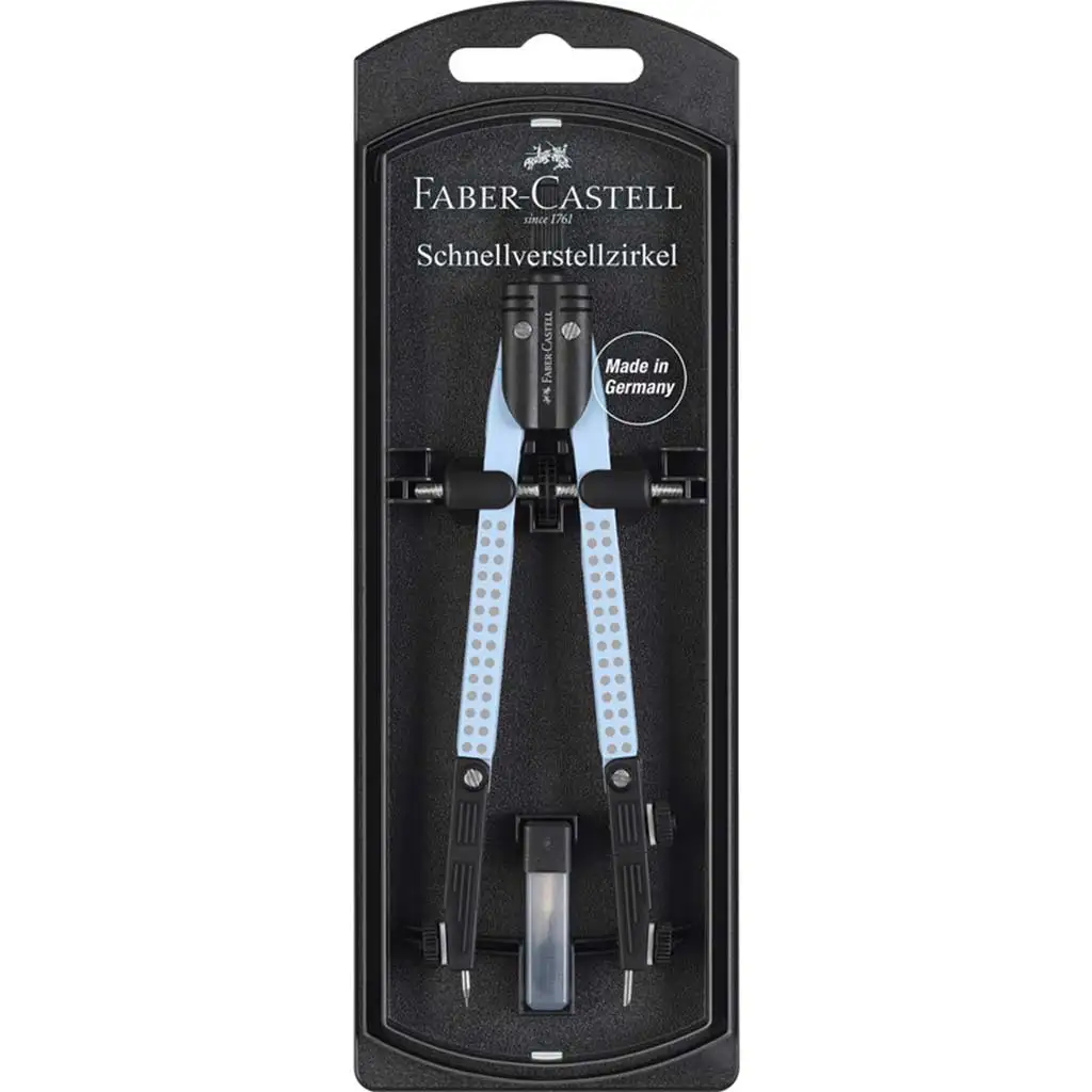 Faber-Castell: GRIP Zirkelset mit Schnellverstellung in himmelblau