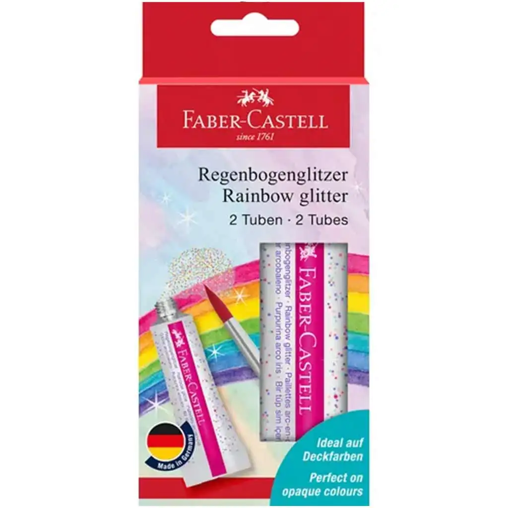 Faber-Castell: Glitzerkleber in Regenbogenfarben 2x12ml