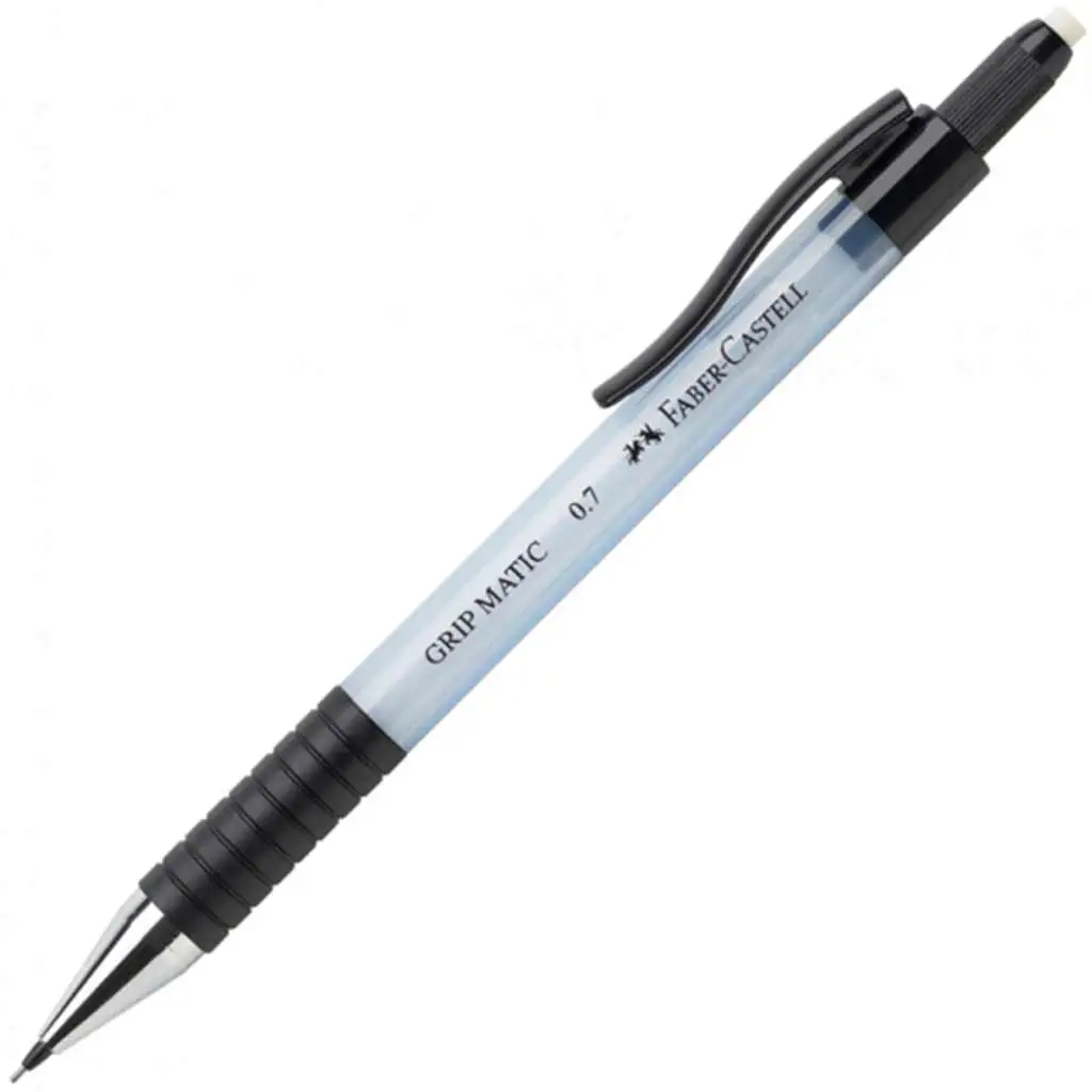 Faber-Castell: Grip Matic Druckbleistift mit 0,7 mm Mine in hellblauer Farbe