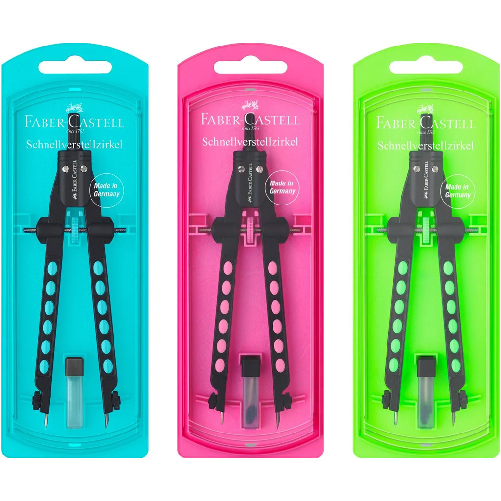 Faber-Castell: Grip Neo Zirkel-Set mit Schnellverstellung, verschiedene Ausführungen, 1 Stück