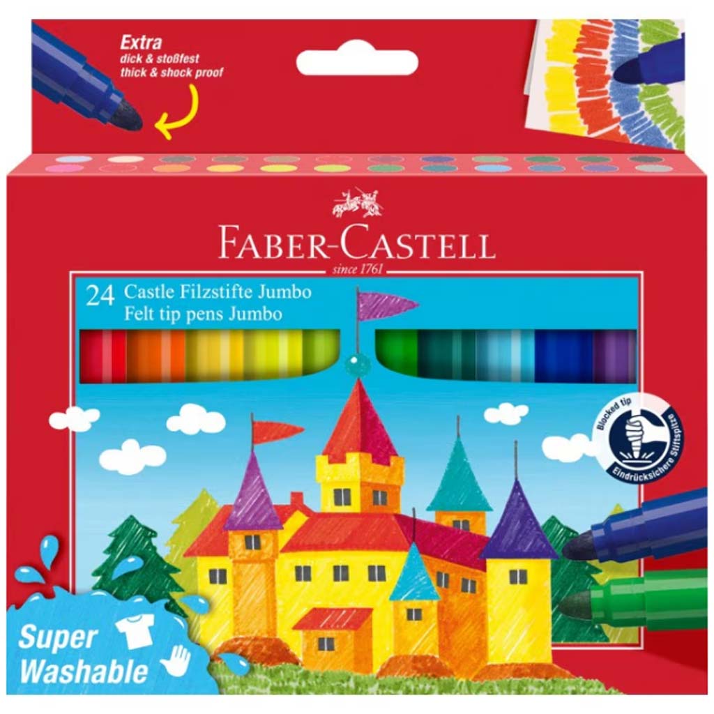 Faber-Castell Jumbo Filzstift Set – 24-teiliges „Schloss“ Set