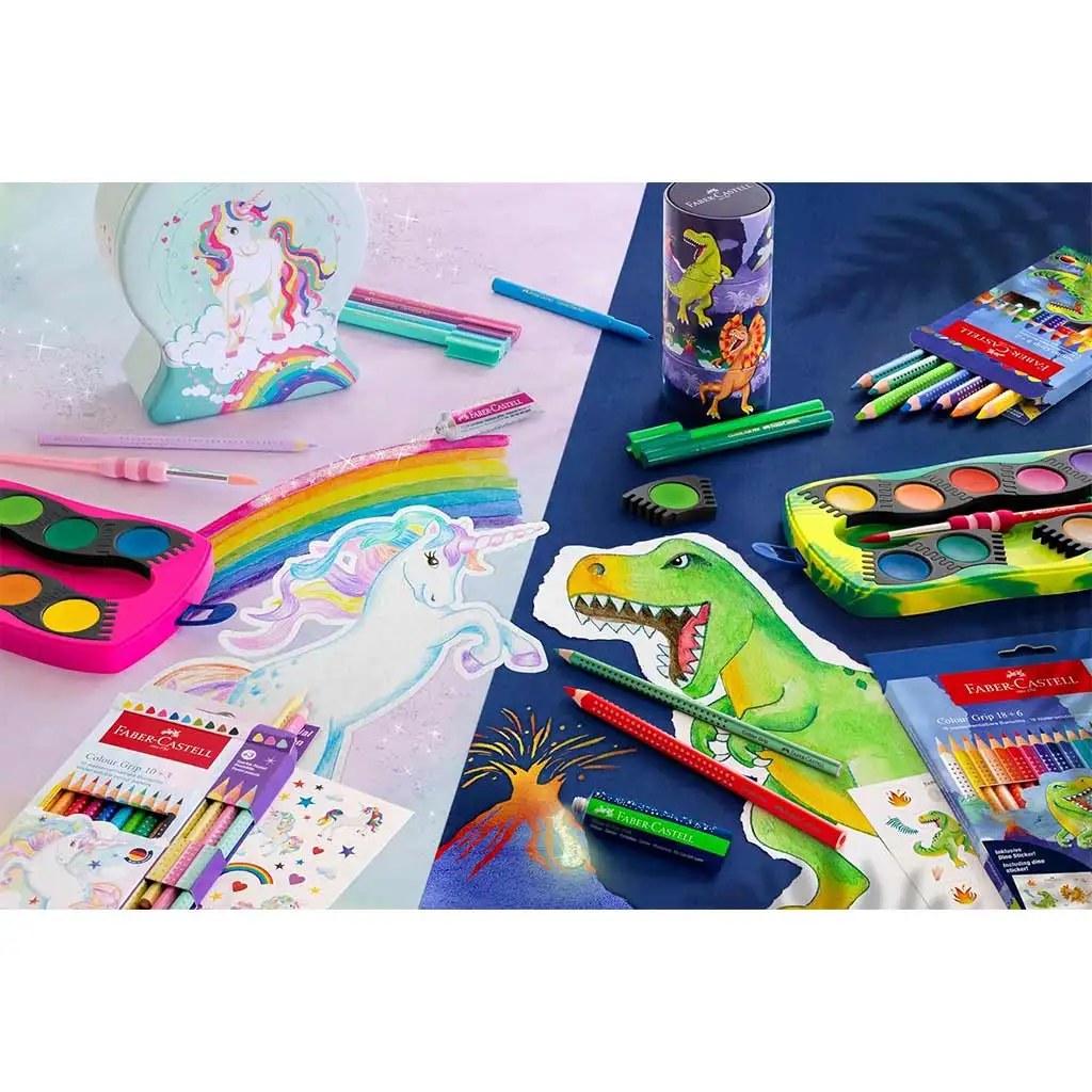 Faber-Castell: Jumbo GRIP Dinosaurier Buntstift-Set 8+2 Stück Packung kép 2
