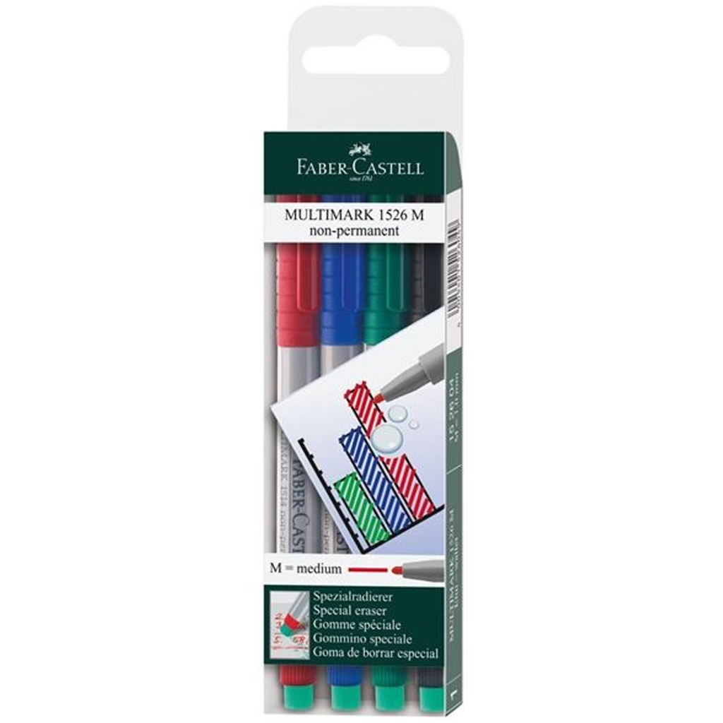 Faber-Castell: Multimark Folienstift-Set M – 4 Stück