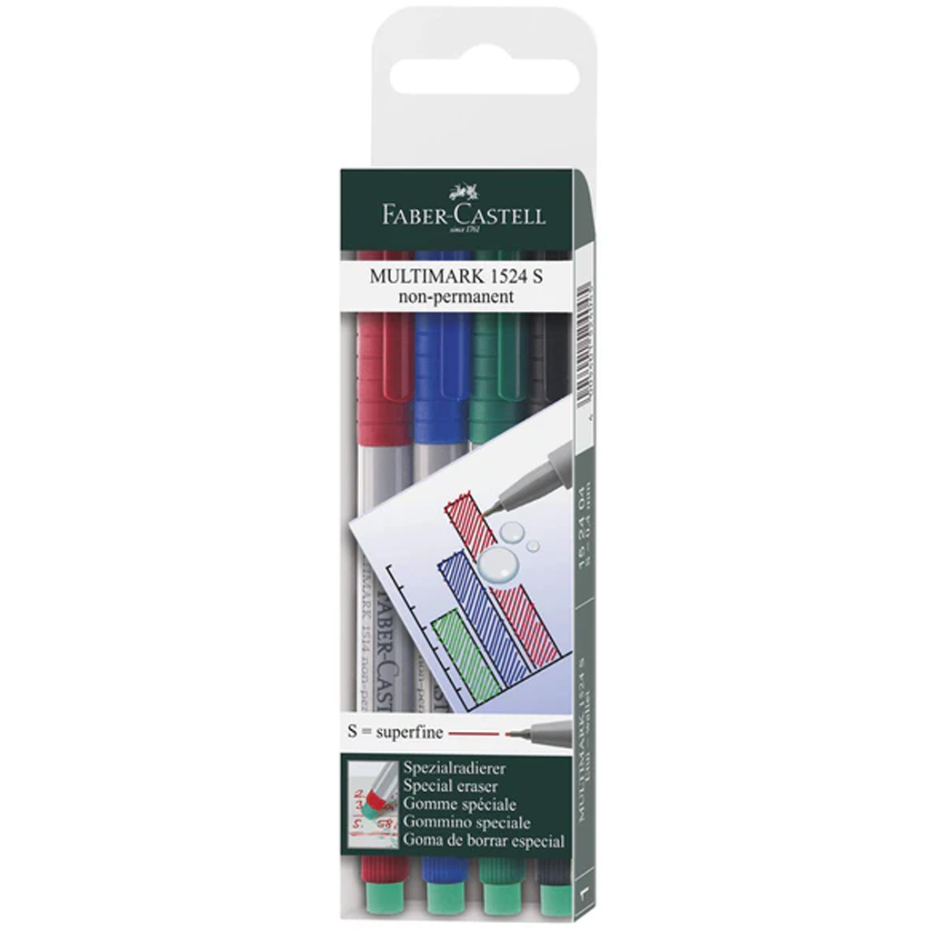 Faber-Castell: Multimark Folienstift-Set S – 4 Stück