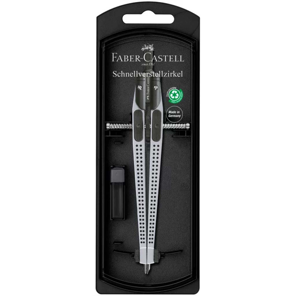 Faber-Castell: Schnellverstellzirkel GRIP – In Silber, mit ergonomischem Design
