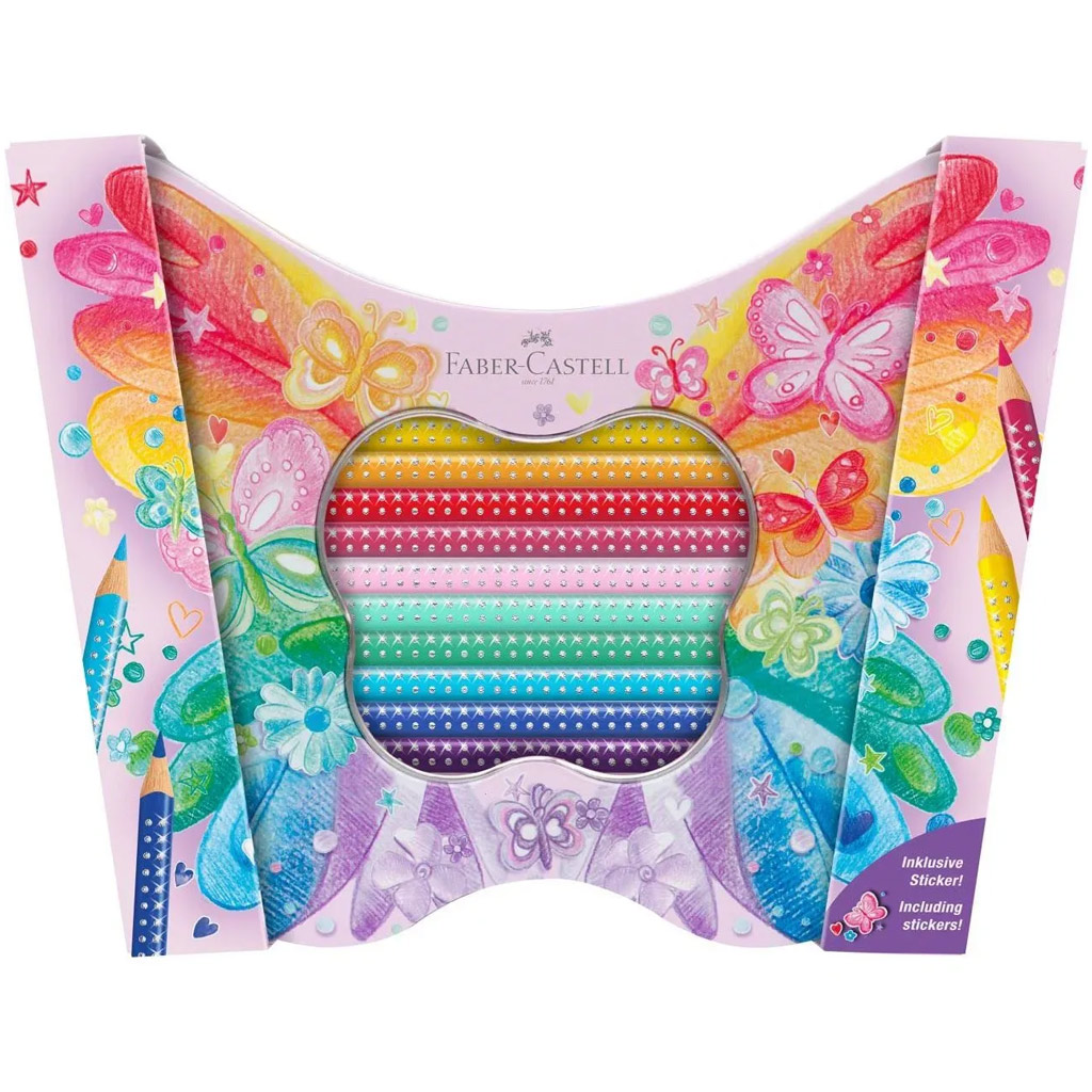 Faber-Castell: Sparkle Butterfly 20er Farbstift-Set in Metalldose