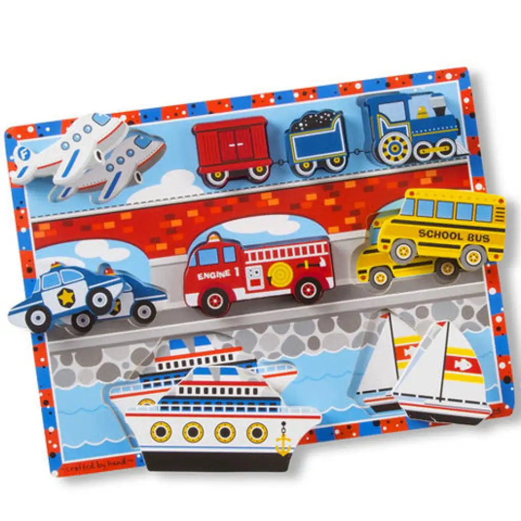 Fahrzeug-Dickholz-Formpuzzle mit 9 Teilen - Melissa & Doug