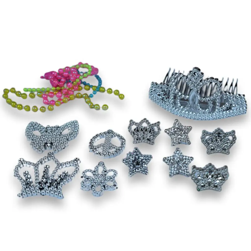 Färbbare glitzernde Schmuck-Schönheitsset mit Tiara und Ohrringen kép 4