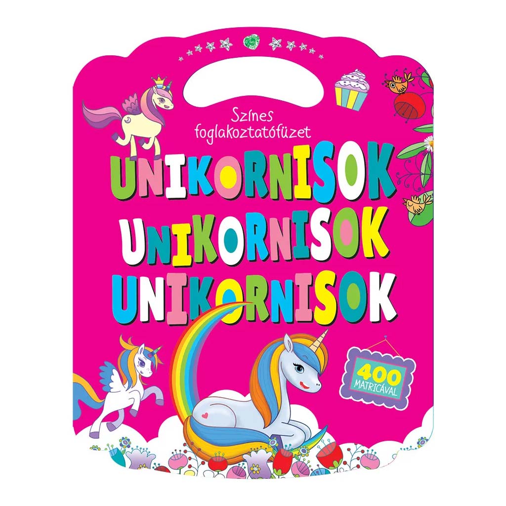 Farbenfrohes Beschäftigungsheft mit Einhörnern
