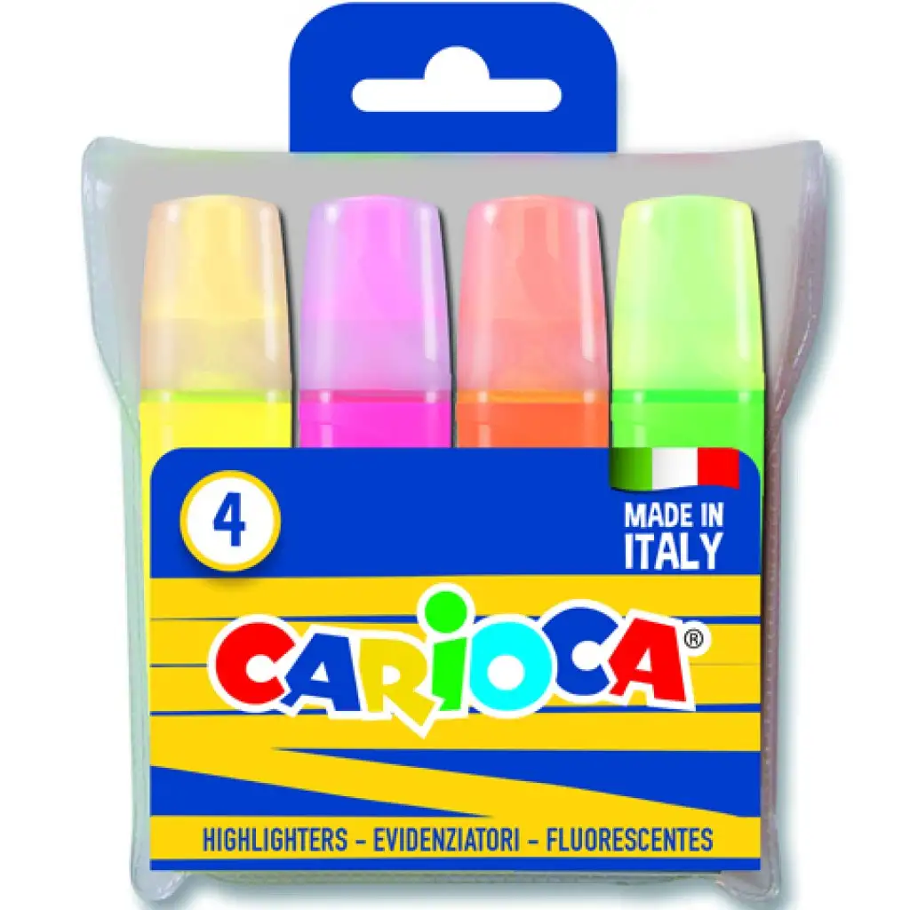 Farbige fluoreszierende Textmarker-Set 4-teilig - Carioca