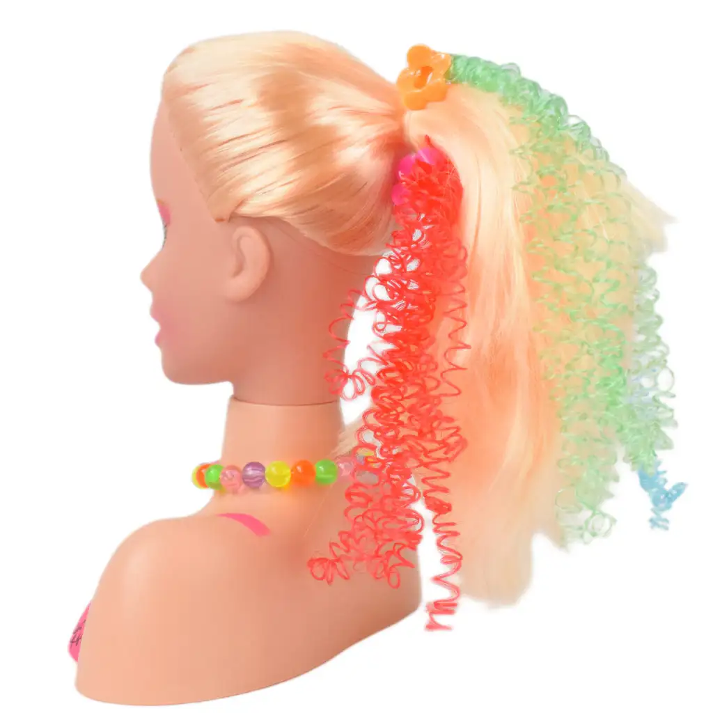 Fashion Girl: Kämmbarer und frisierbarer Puppenkopf mit blonden Haaren, Schminkpalette und Zubehör, 21 cm kép 7