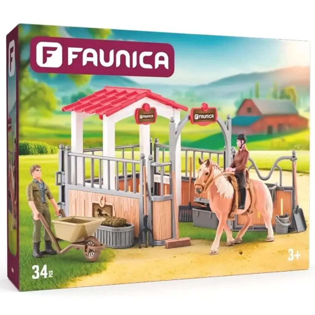 Faunica: Stall mit Pferd und Zubehör - Woodyland