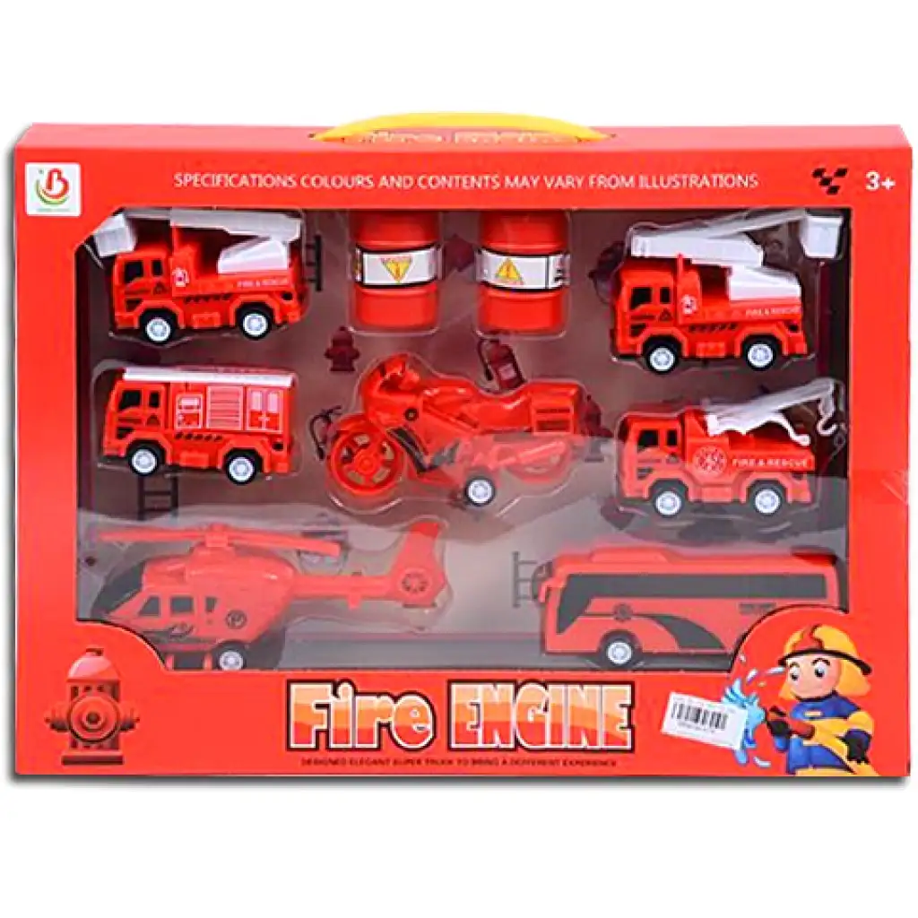 Feuerwehrfahrzeug-Set, 7-teilig
