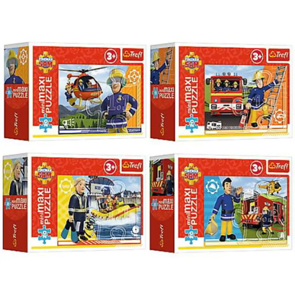 Feuerwehrmann Sam der Held Mini Maxi 20-teiliges Puzzle 4 verschiedene - Trefl kép 1