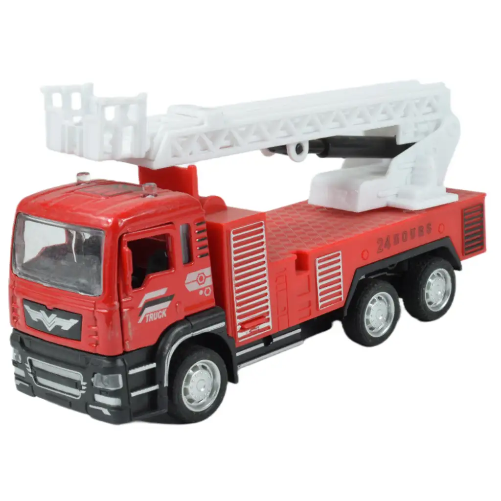 Feuerwehrwagen: Rückzieh-Feuerwehr-LKW in zwei Varianten, 14 cm kép 6
