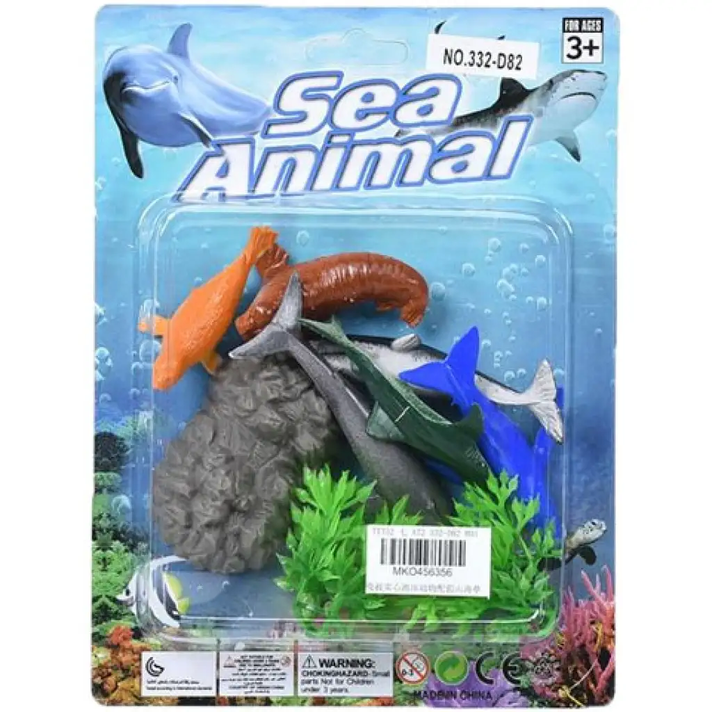 Figurenpaket von Meerestieren mit Felsenalgen kép 1