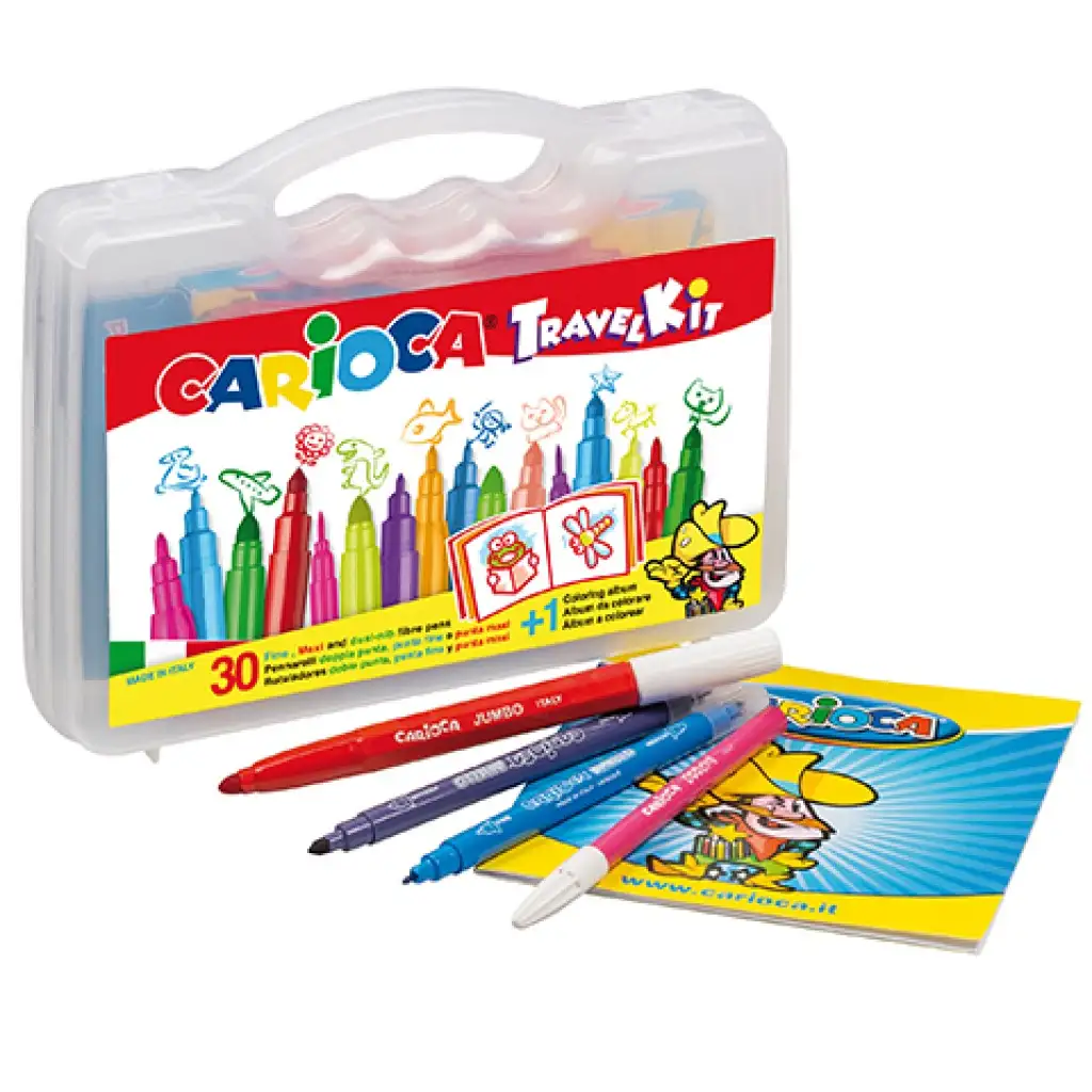 Filzstift-Set in Tasche mit Malbuch - Carioca