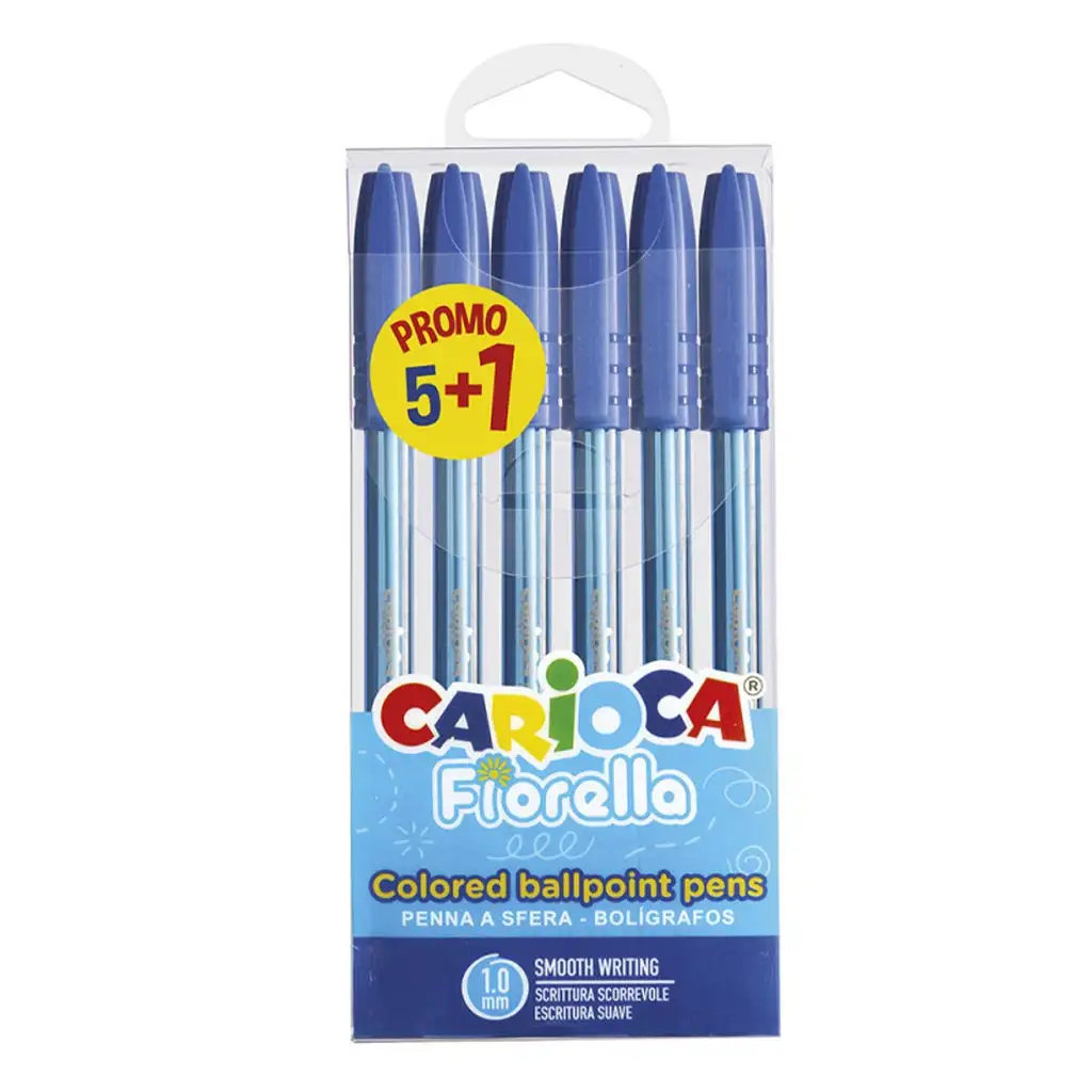 Fiorella 6er-Set Kugelschreiber blau - Carioca